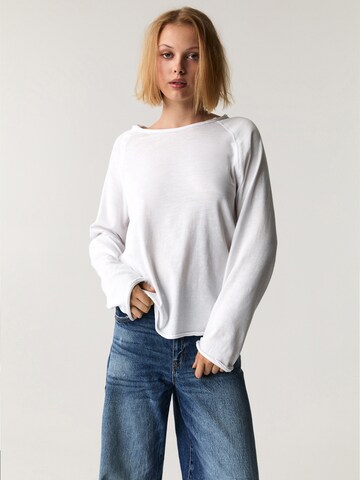 T-shirt Pull&Bear en blanc : devant