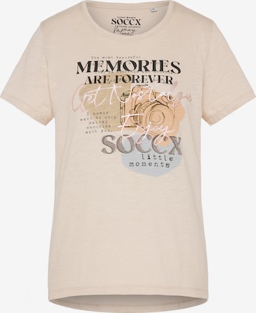 T-shirt Soccx en beige : devant