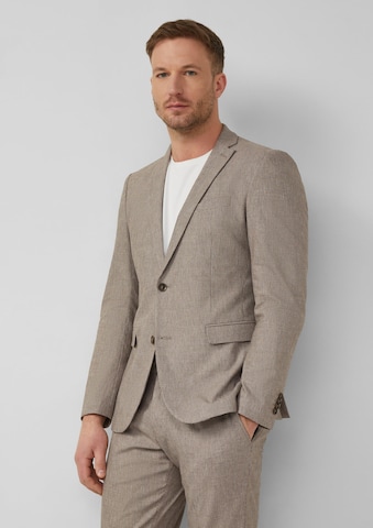 Coupe slim Veste de costume ' S.OPURE ' s.Oliver en marron : devant