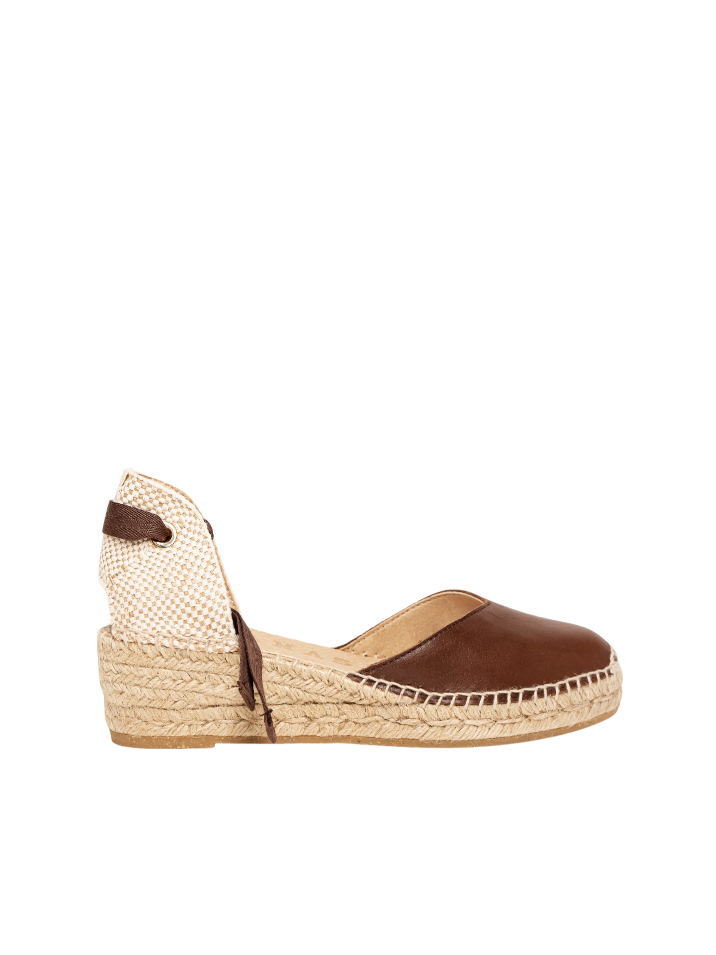 Décolleté sling 'Alpargata Cuña 5 cm' di Alhamas in marrone: frontale