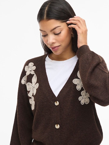 VILA Knit Cardigan 'VISEBORA' in Brown