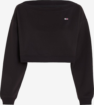 Sweat-shirt 'Essential' Tommy Jeans en noir : devant