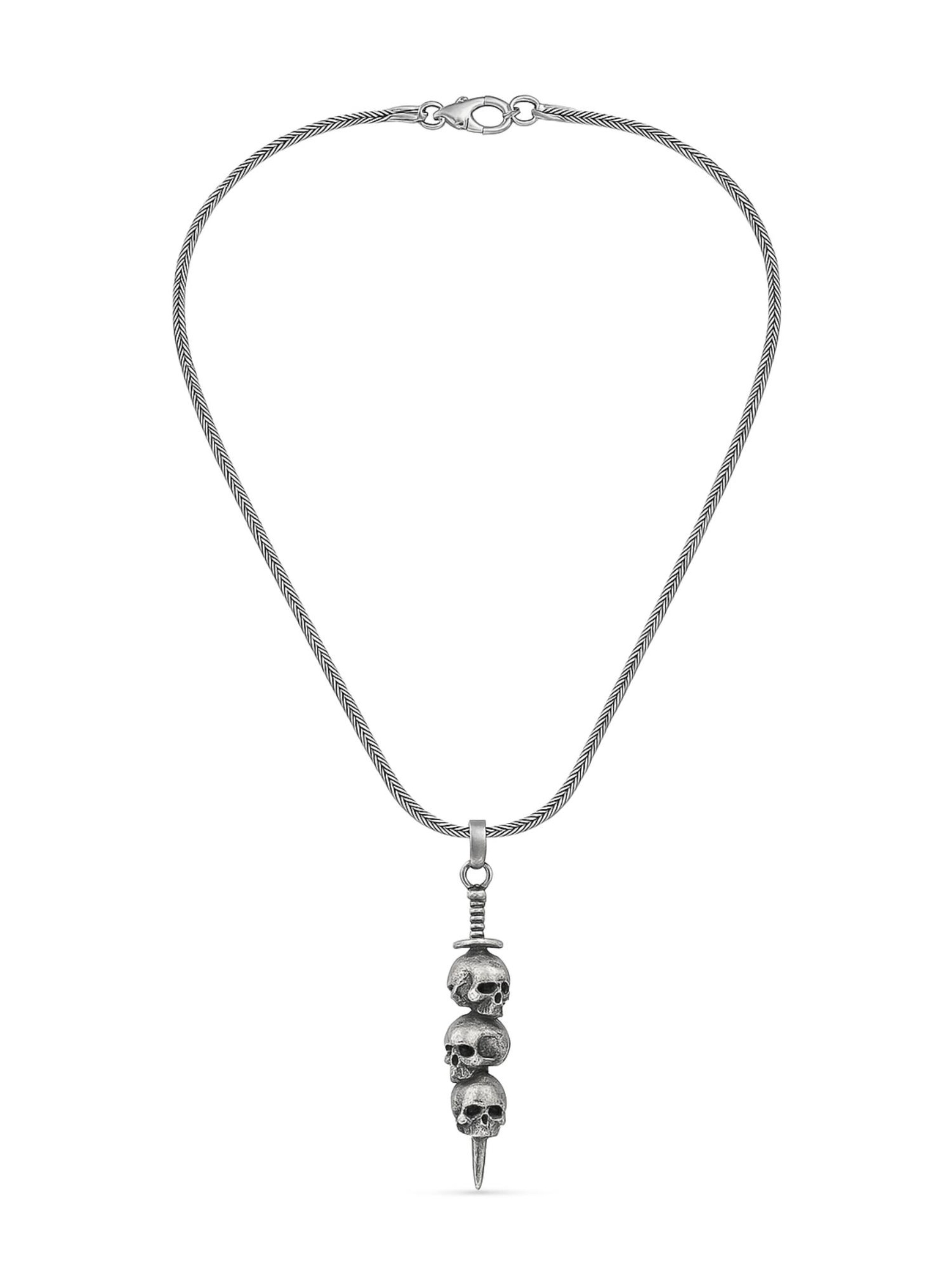 Eternal Necklace '3 Schädel' in Silver: front