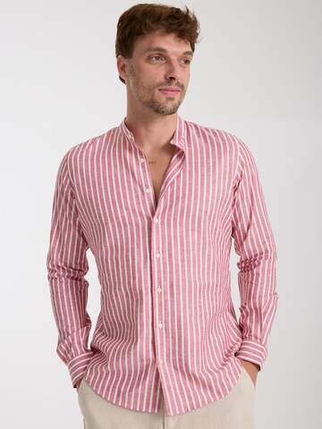 Slim fit Camicia business 'Caravaggio' di 7Camicie in rosso