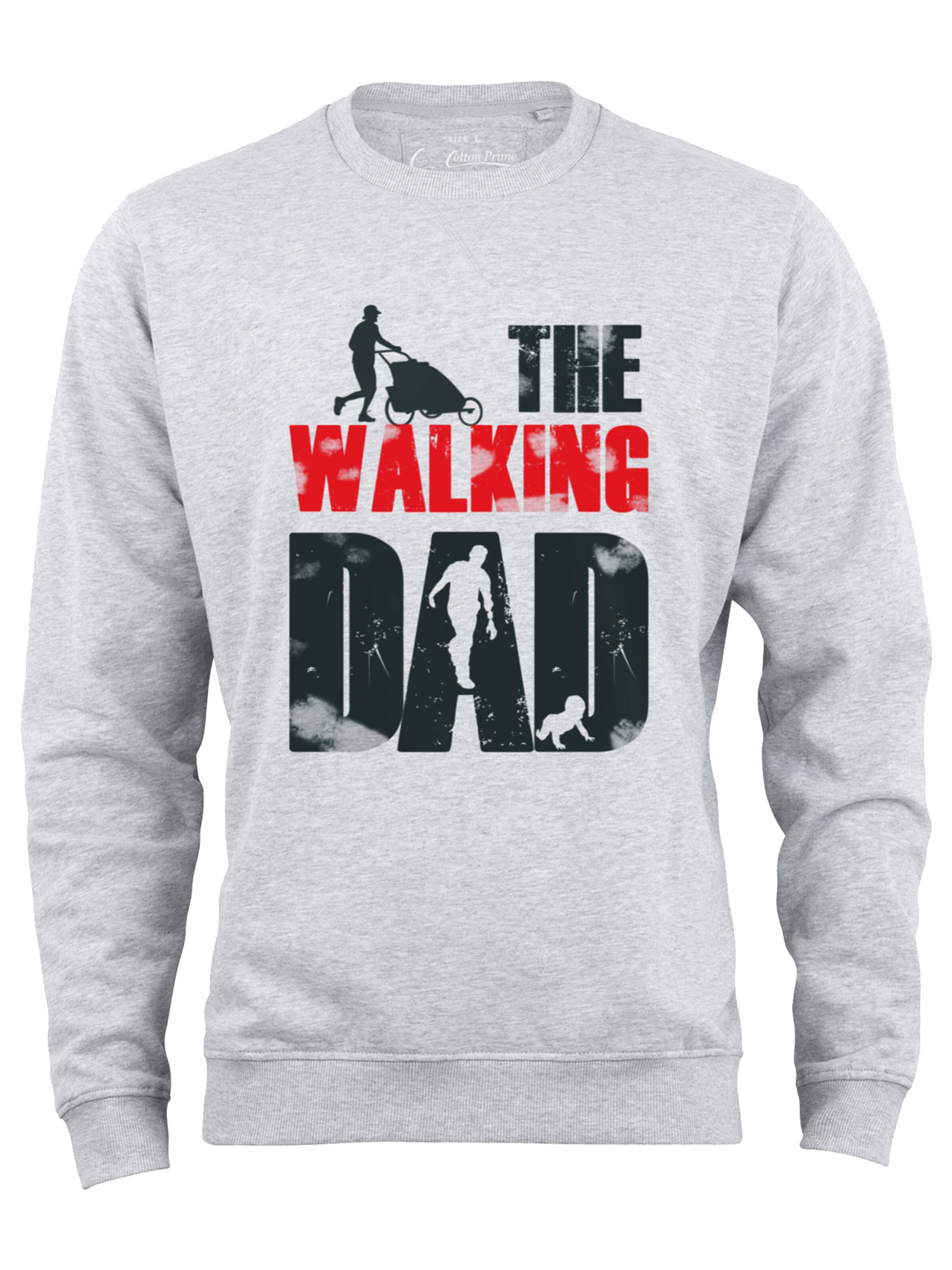 Felpa 'Walking Dad ' di Cotton Prime in grigio: frontale