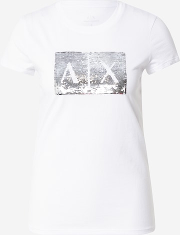 ARMANI EXCHANGE Тениска в бяло: отпред