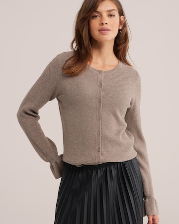 brūns WE Fashion Adīta jaka: no priekšpuses
