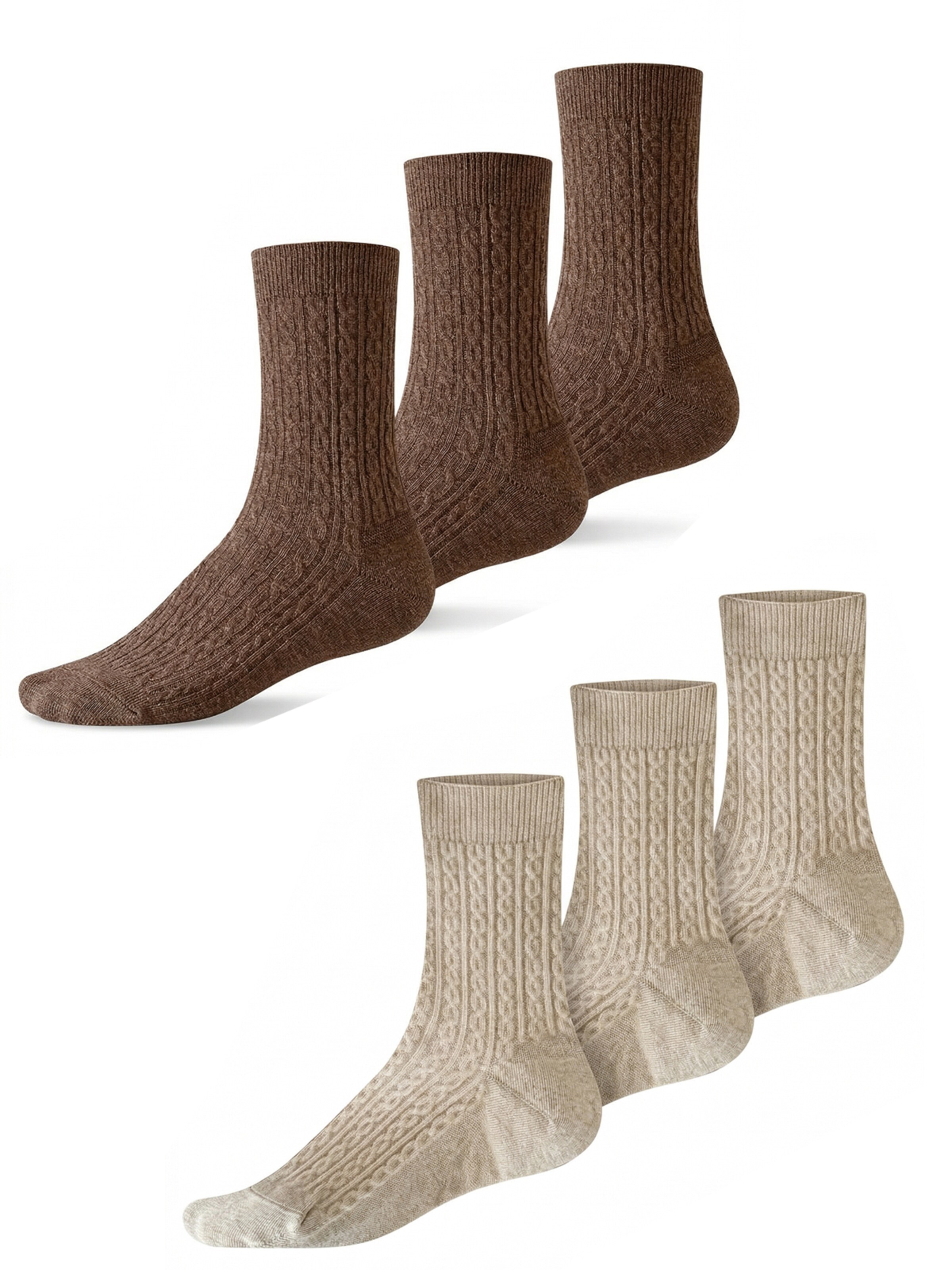 Millo Socks 'Cosy Twist Mix' in Brown: front