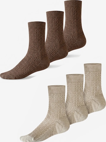 Millo Socks 'Cosy Twist Mix' in Brown: front