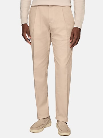 Tapered Pantaloni con pieghe di Boggi Milano in beige: frontale