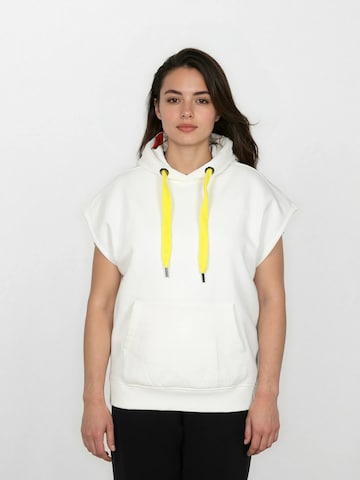 Sweat-shirt 'Afnein' salzhaut en blanc : devant