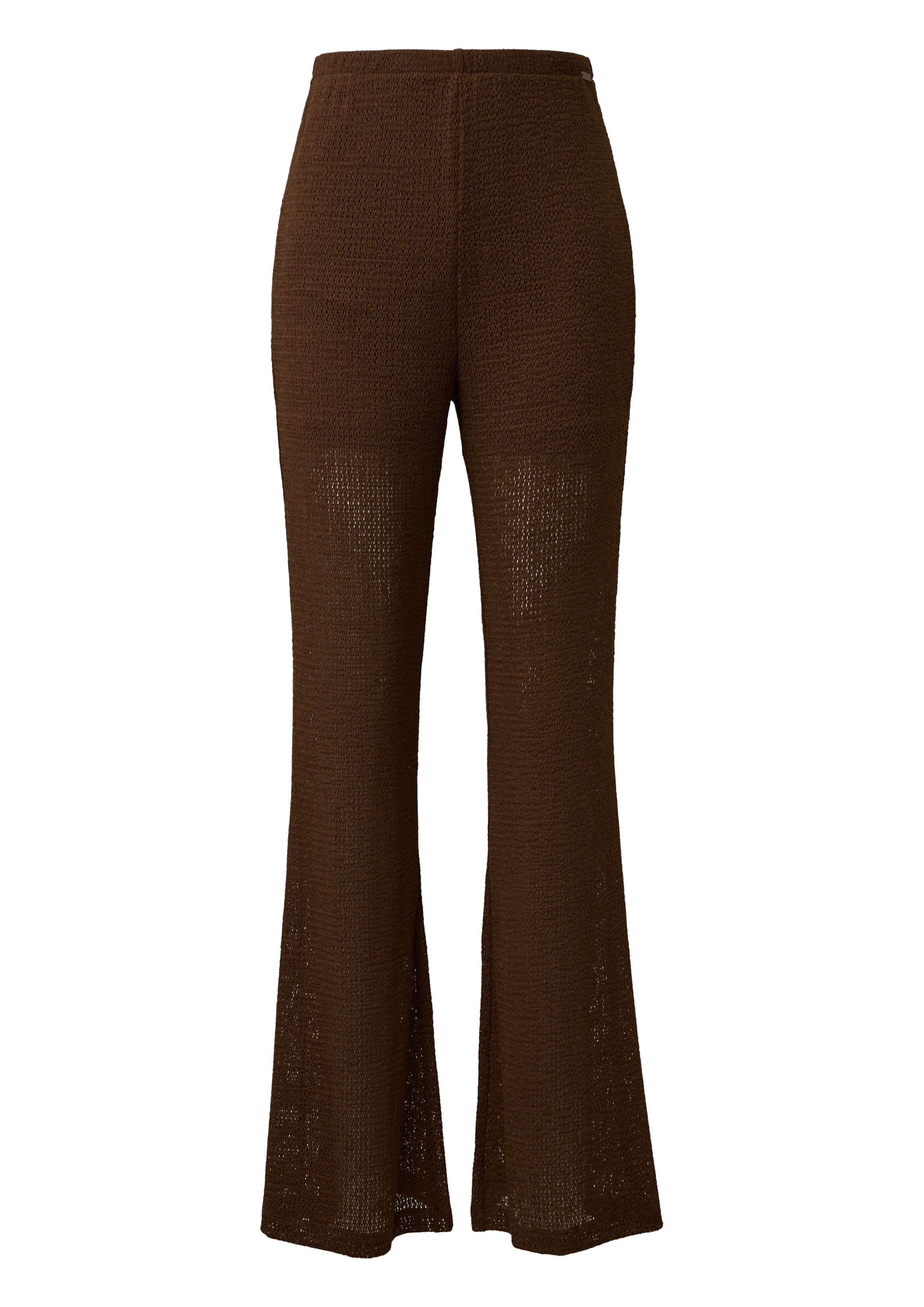 QS Flared Pants in Brown: front