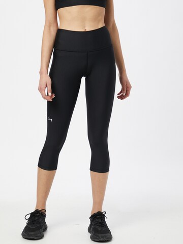 UNDER ARMOUR Skinny Workout Pants in Black: front