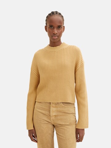 TOM TAILOR DENIM Sweater in Yellow: front