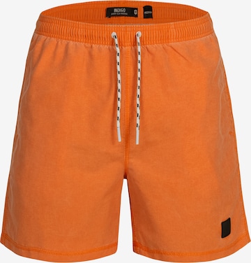 INDICODE JEANS Swim Trunks 'Ace' in Orange: front
