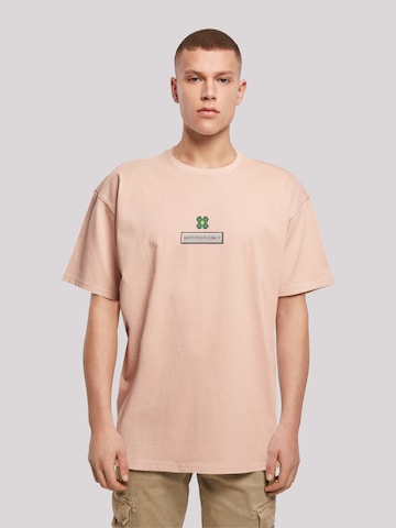 T-Shirt 'Silvester Happy New Year Pixel Kleeblatt' F4NT4STIC en rose : devant