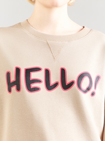 miss goodlife Sweatshirt 'Hello Again!' in Beige