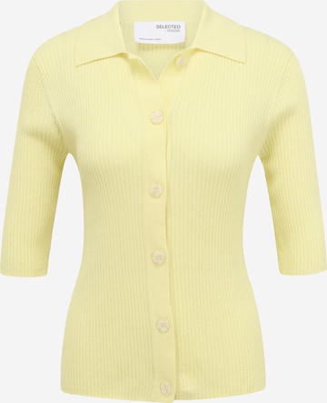Selected Femme Petite Knit Cardigan in Yellow: front