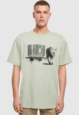 Maglietta 'Brandalised - Barcode Leopard' di Merchcode in grigio: frontale
