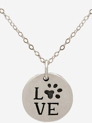 Gemshine Necklace 'LOVE PAW: Hund, Katze, Pfote' in Silver