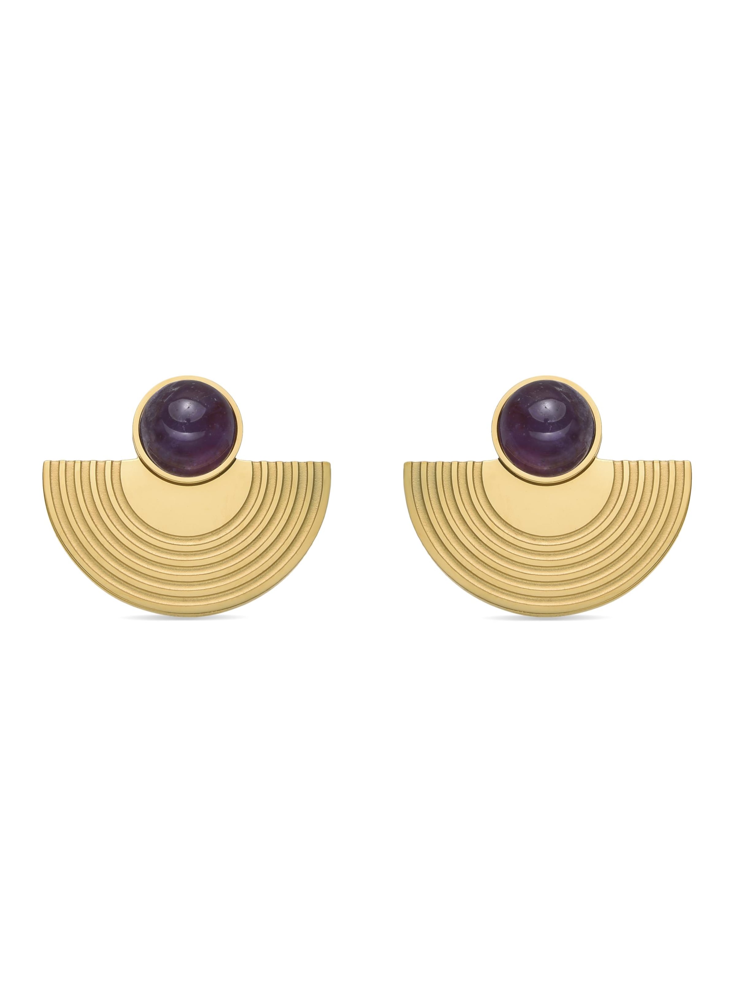 Luxenter Earrings 'KORU' in Purple: front
