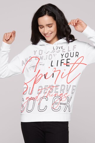 Soccx Kapuzensweatshirt mit XL-Wording in Weiß: Vorderseite
