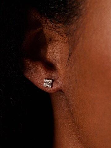 Lucardi Earrings 'Basic' in Silver: front