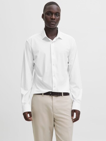 JACK & JONES Comfort fit Button Up Shirt 'Blaactive' in White