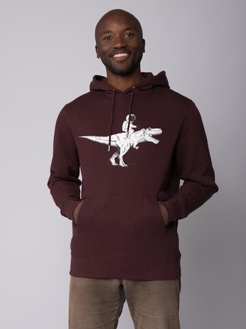 Sweat-shirt ' Astronaut on T-Rex ' Watapparel en rouge : devant