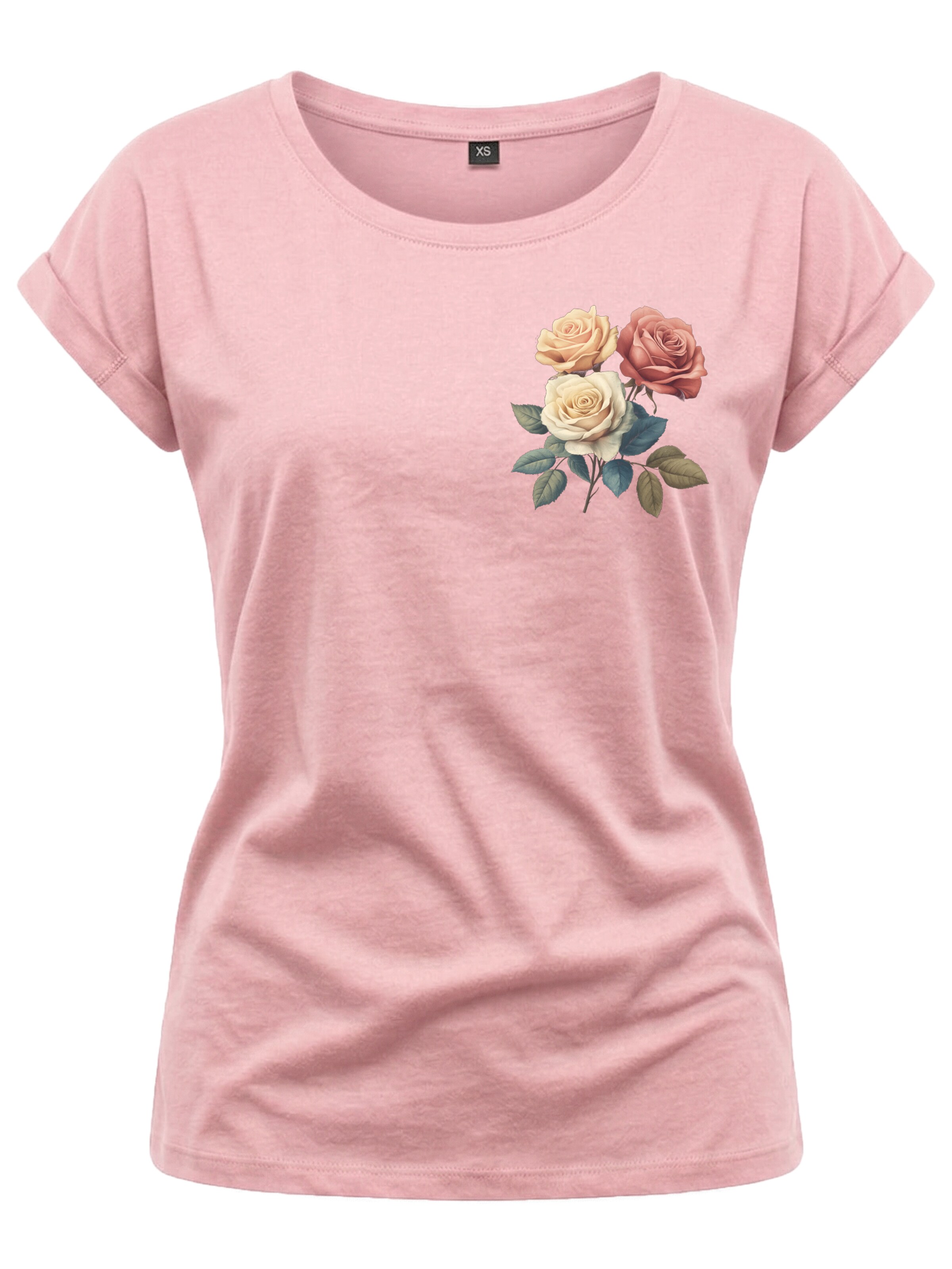 MAKAYA Shirt 'Three Roses' in Pink