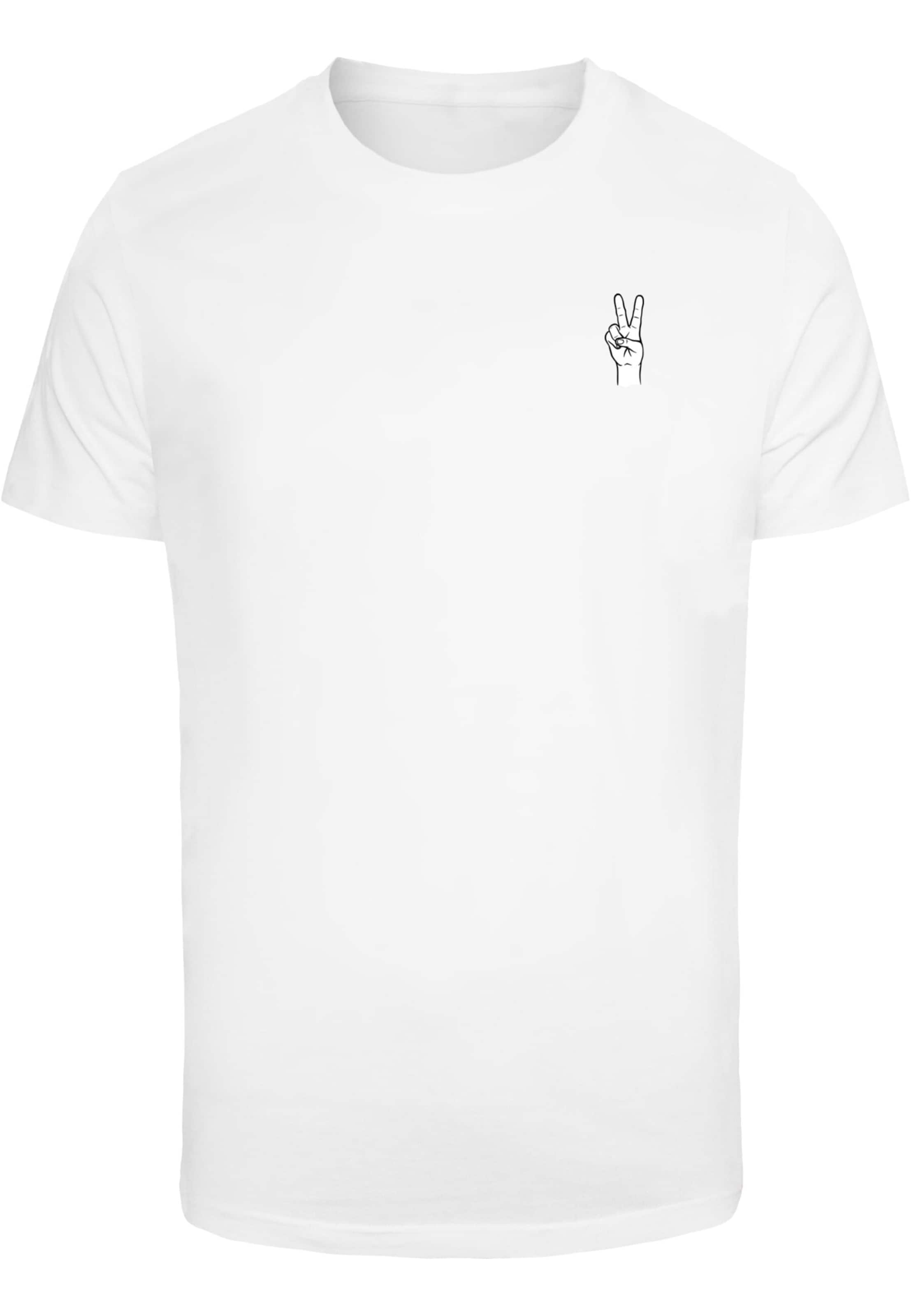 Mister Tee Shirt 'Peace Hand' in White: front