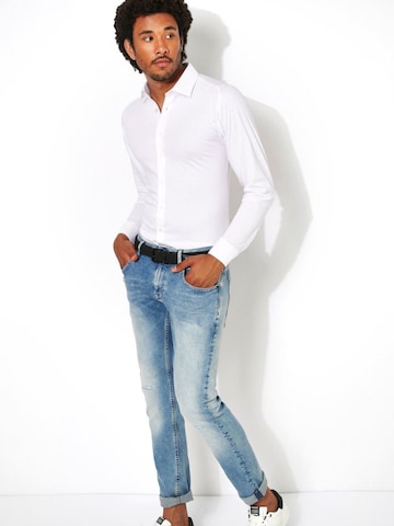 DESOTO Slim fit Button Up Shirt in White
