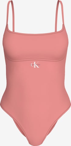 Bustier Maillot de bain 'CK Monogram' Calvin Klein Swimwear en rose : devant