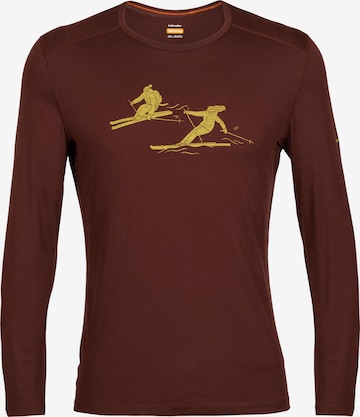 T-Shirt fonctionnel 'Last Run' ICEBREAKER en marron : devant