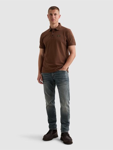 PME Legend Shirt 'American Classic polo shirt with flight pocket' in Brown