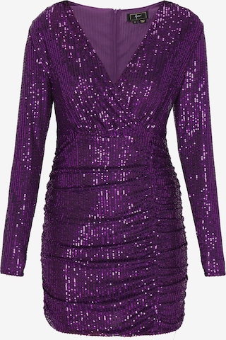 faina Kokteilové šaty - Fialová: predná strana