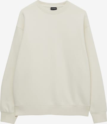 Sweat-shirt Pull&Bear en blanc : devant