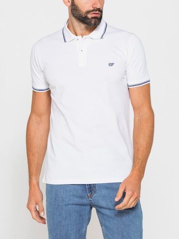 Carrera Jeans Hemd 'Piqué Polo Tipping' in Weiß: Vorderseite