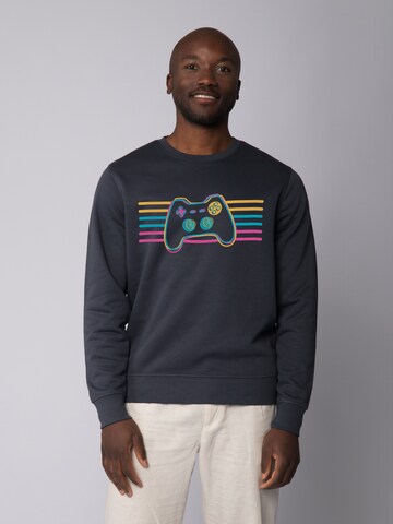 Felpa 'Retro Joystick' di Watapparel in grigio: frontale
