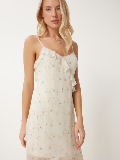 Rochie pe 36 Happiness İstanbul pe crem / albastru / galben / oliv, Vizualizare produs