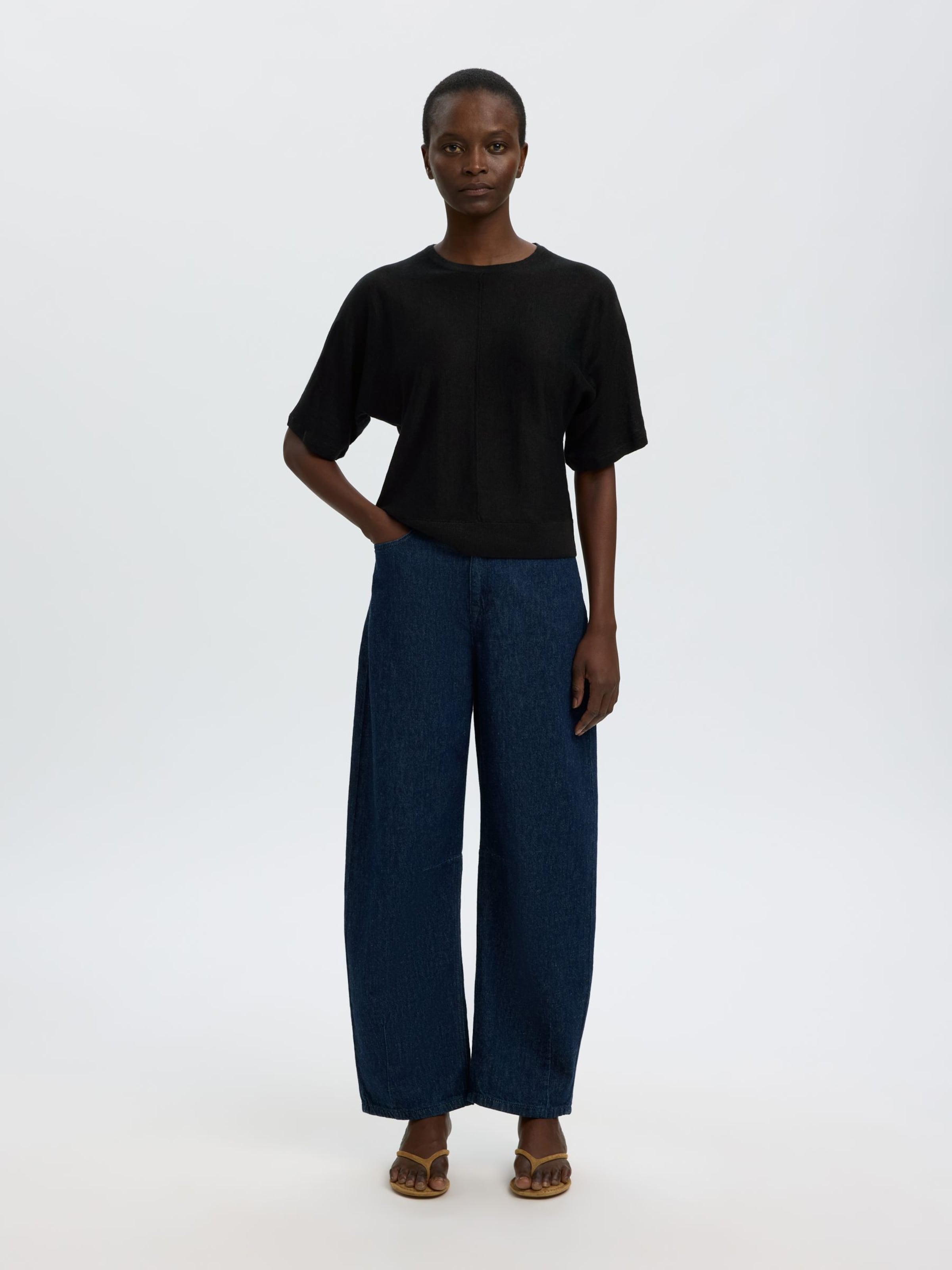 SELECTED Strickweste in Schwarz
