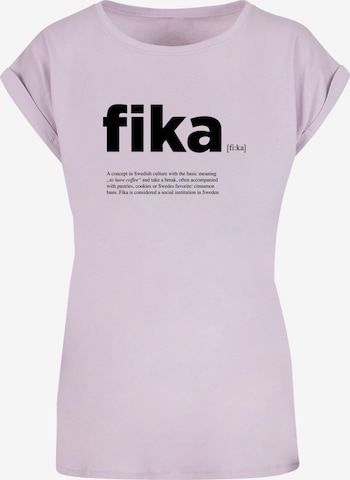 T-shirt 'Fika Definition' Mister Tee en violet : devant