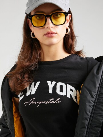 juoda AÉROPOSTALE Marškinėliai 'NEW YORK'