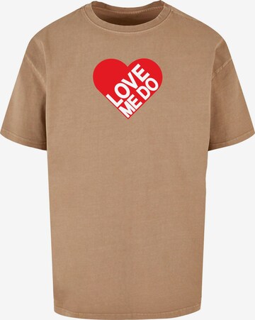 Merchcode Shirt 'Beatles - Love Me Do' in Beige: voorkant