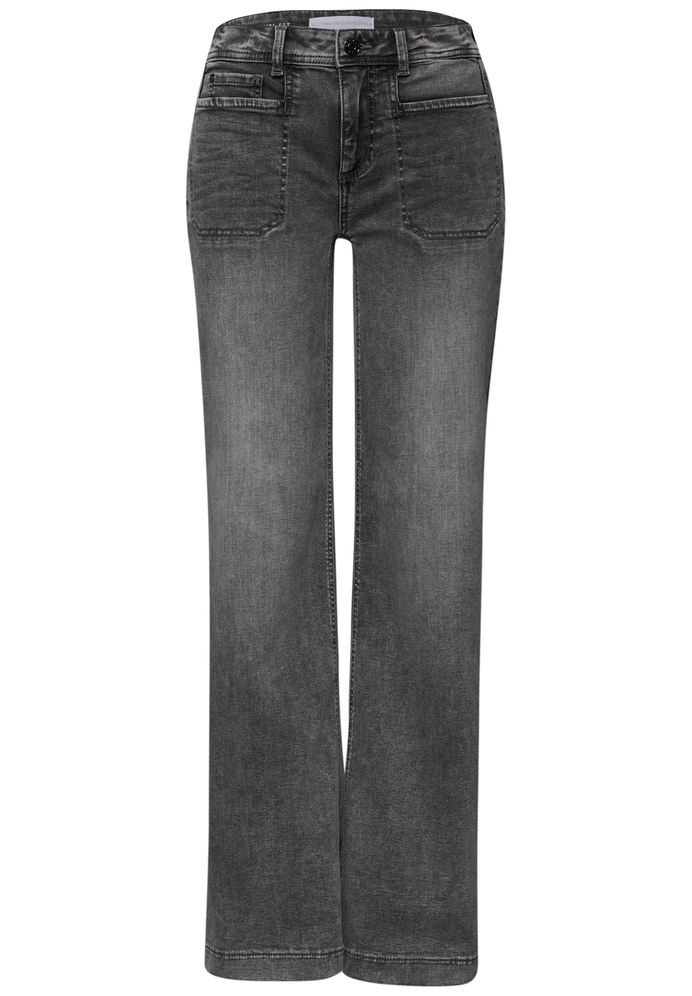 STREET ONE Wide Leg Jeans in Grau: Vorderseite
