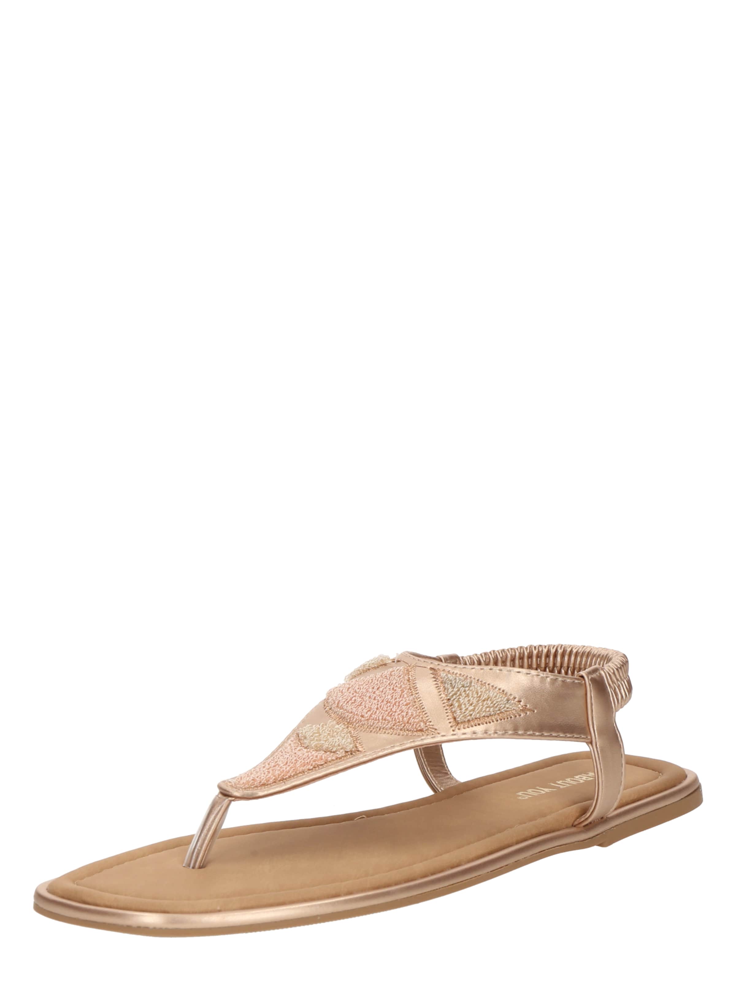 ABOUT YOU T-Bar Sandals 'Nora' in Pink: front
