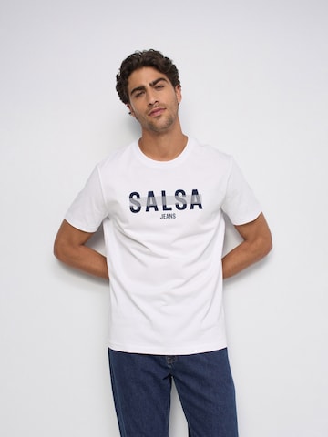 T-Shirt Salsa Jeans en blanc : devant