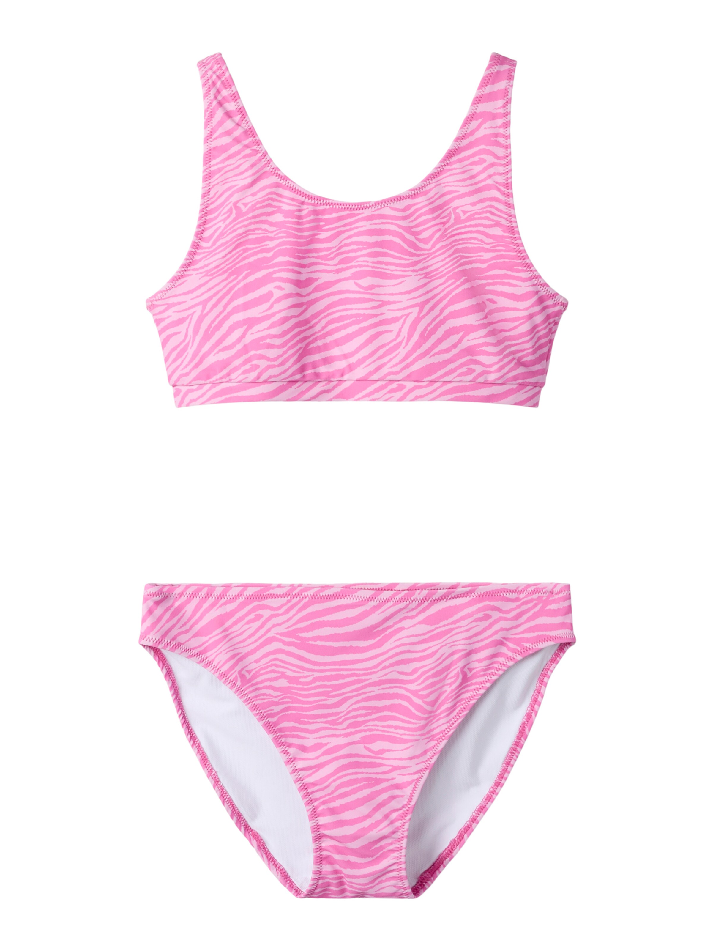 NAME IT Bustier Bikini 'NKFZAnimal' i pink: forside