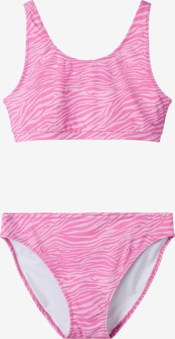 NAME IT Bustier Bikini 'NKFZAnimal' i pink: forside