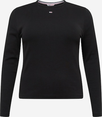 Tommy Jeans Curve Shirt in Zwart: voorkant